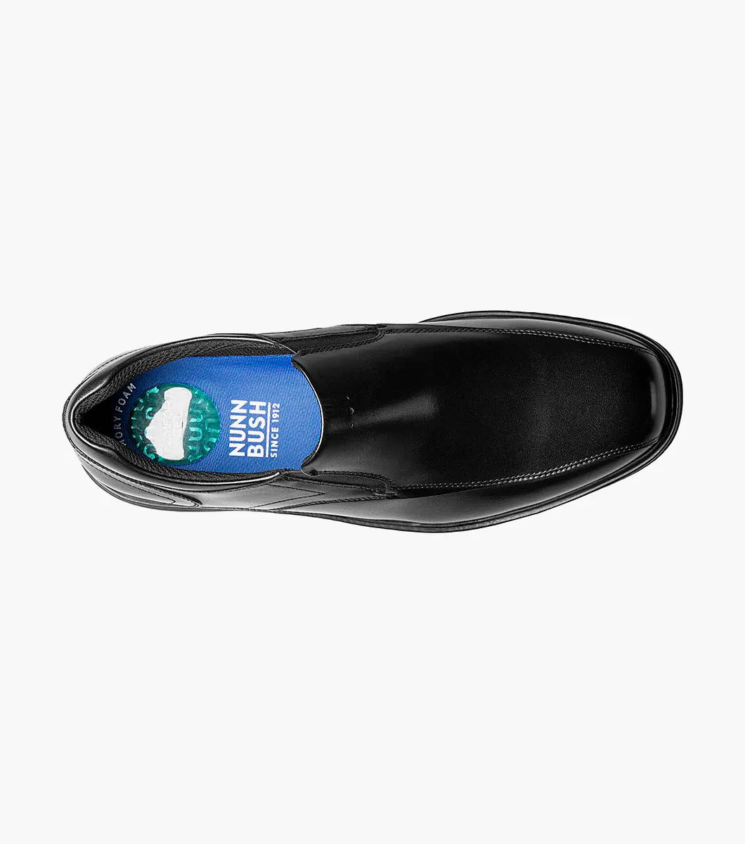 Nunn Bush KORE Pro Bike Toe Slip On Shoes Soft Leather Black 84945-001