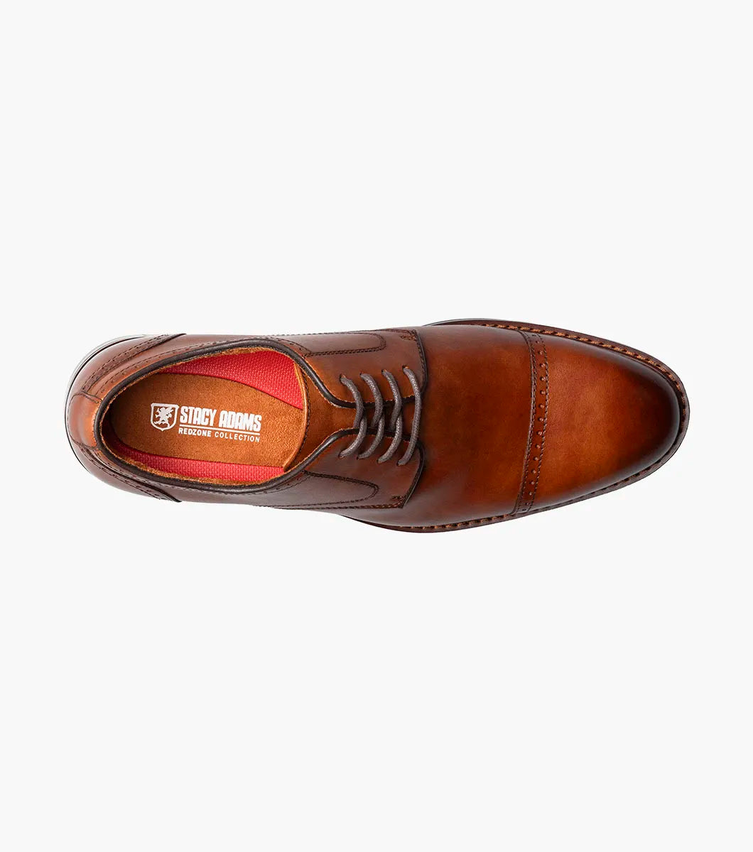 Stacy Adams Bailey Cap Toe Oxford Rich Leather Shoes Brandy 25750-226