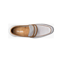 Stacy Adams Winstead Moc Toe Saddle Slip On Summer Shoes White 25704-100