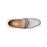 Stacy Adams Winstead Moc Toe Saddle Slip On Summer Shoes White 25704-100