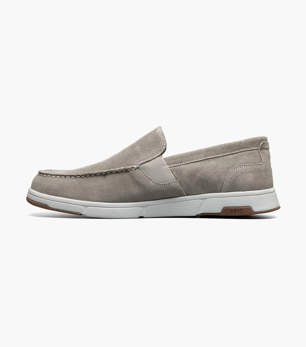 Nunn Bush Luca Suede Moc Toe Venetian Slip On Shoes Gray 85102-020