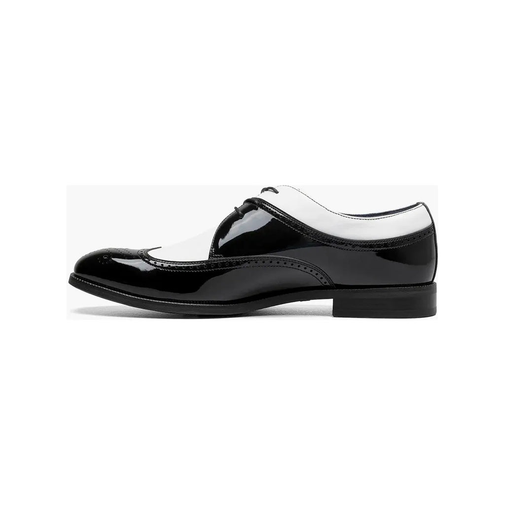 Stacy Adams Dayton II Wingtip Oxford Patent Shoes Black White 25720-111