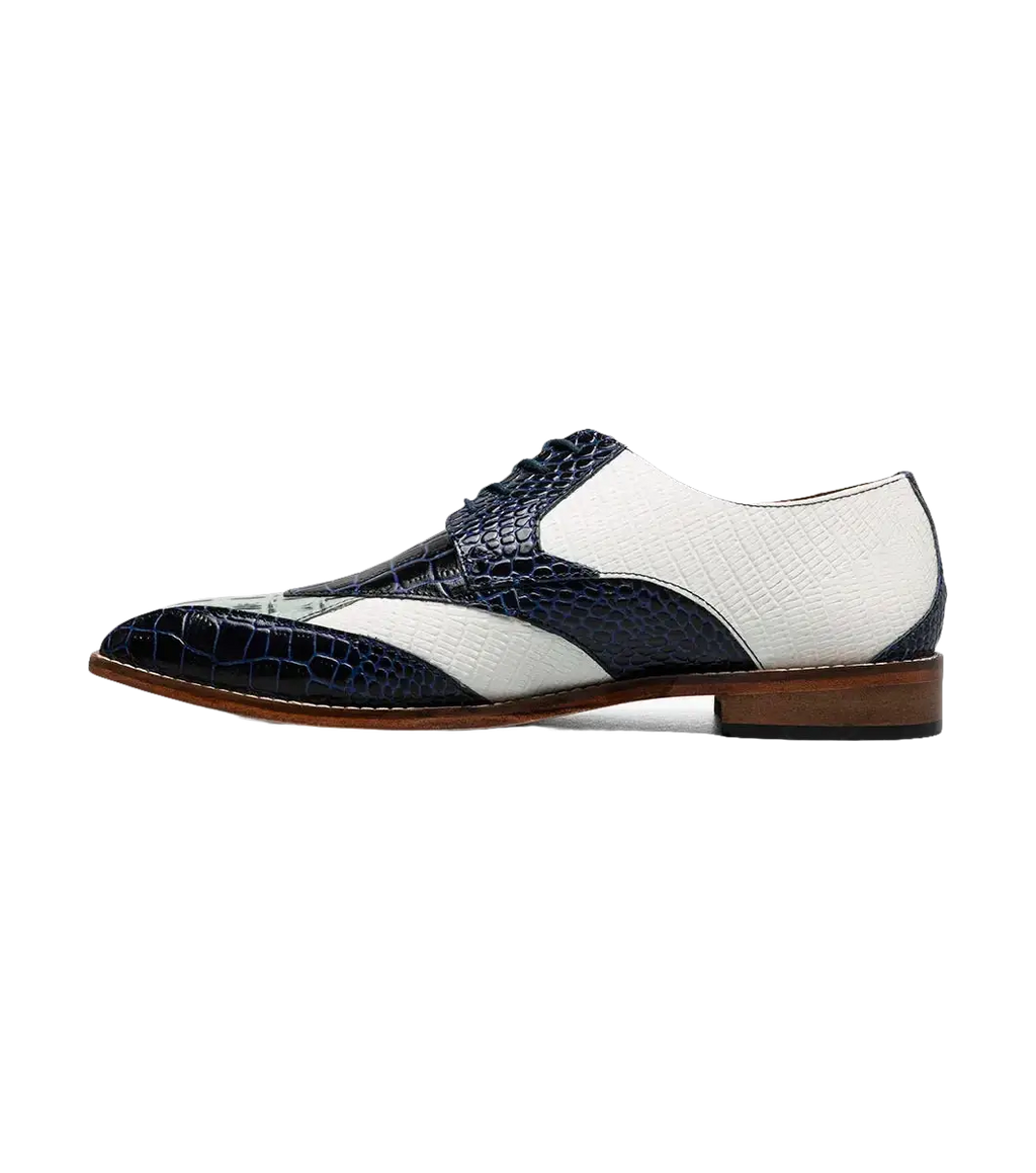 Stacy Adams Tristano Modified Bike Toe Oxford Shoes Dark Blue Multi 25694-469
