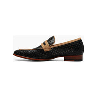 Stacy Adams Winstead Moc Toe Saddle Slip On Summer Shoes Black 25704-001