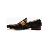 Stacy Adams Winstead Moc Toe Saddle Slip On Summer Shoes Black 25704-001