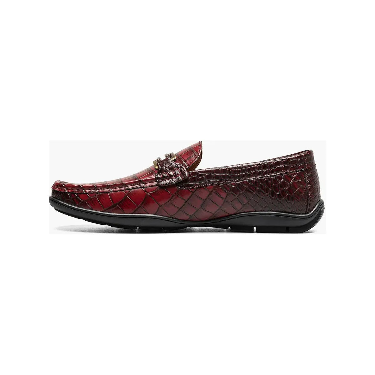 Stacy Adams Embrey Moc Toe Bit Slip-On Dress Shoes Wine 25703-609