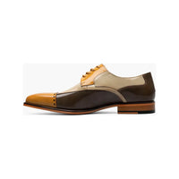 Stacy Adams Plaza Modified Cap Toe Oxford Shoes Leather Olive Multi 25608-302
