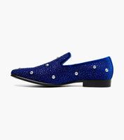 Stacy Adams Spangle Rhinestone Slip On Shoes Royal Blue 25699-432