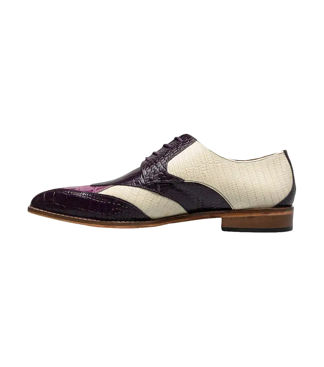 Stacy Adams Tristano Modified Bike Toe Oxford Shoes Purple Multi 25694-540