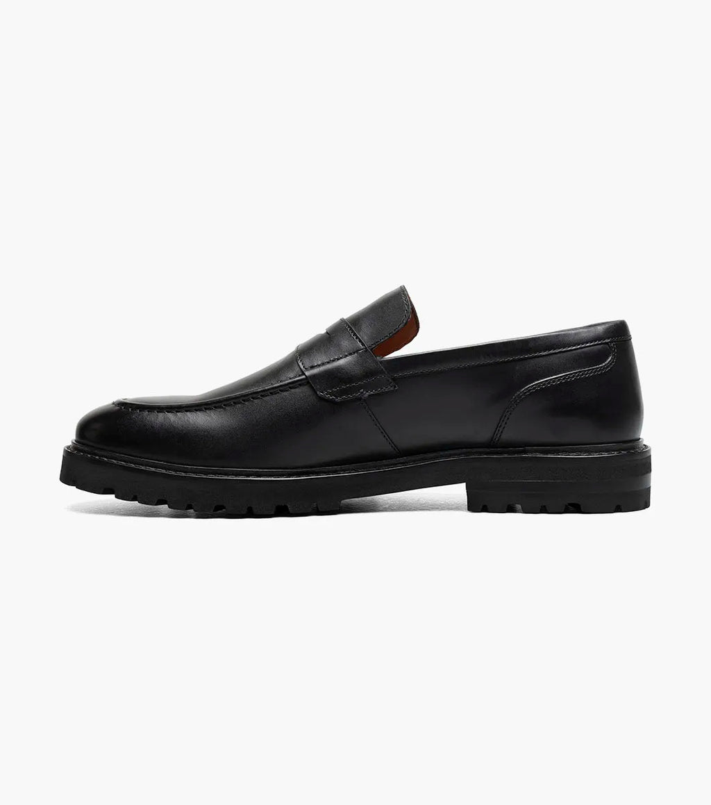 Stacy Adams Hayes Moc Toe Penny Slip On Shoes Leather Black 25735-001