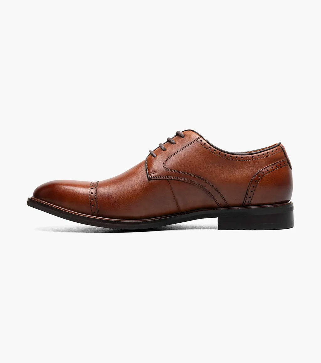 Stacy Adams Bailey Cap Toe Oxford Rich Leather Shoes Brandy 25750-226