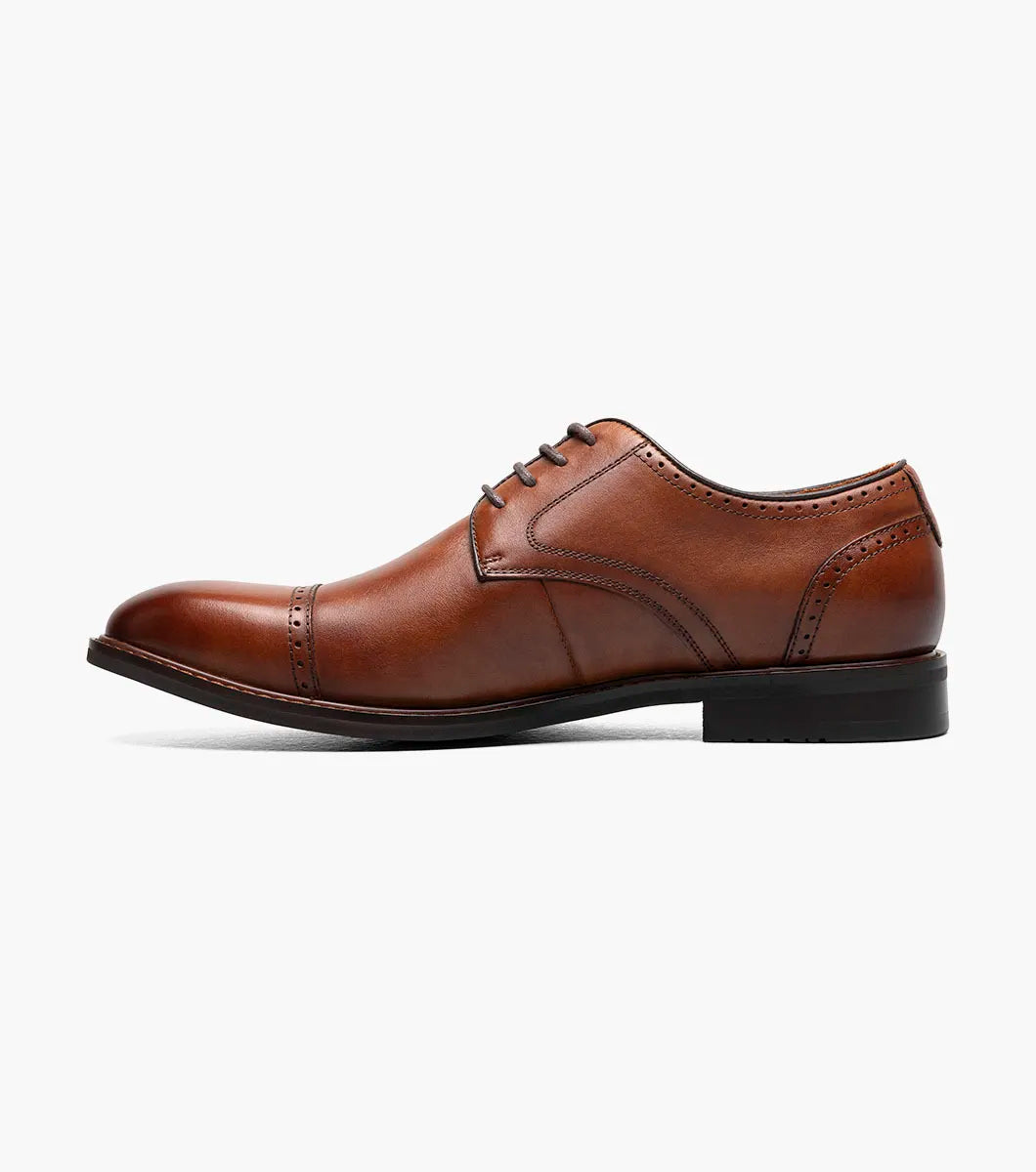 Stacy Adams Bailey Cap Toe Oxford Rich Leather Shoes Brandy 25750-226