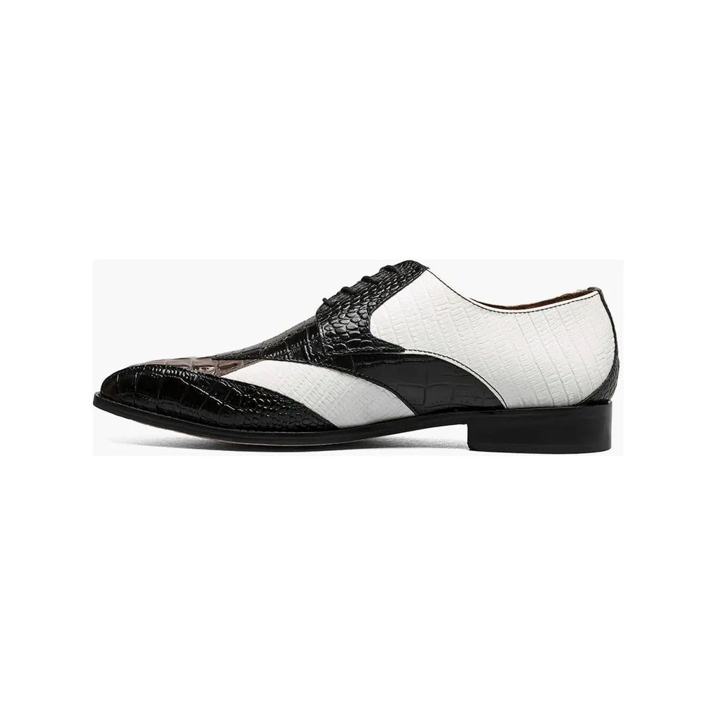 Stacy Adams Tristano Modified Bike Toe Oxford Shoes Black Gray 25694-910