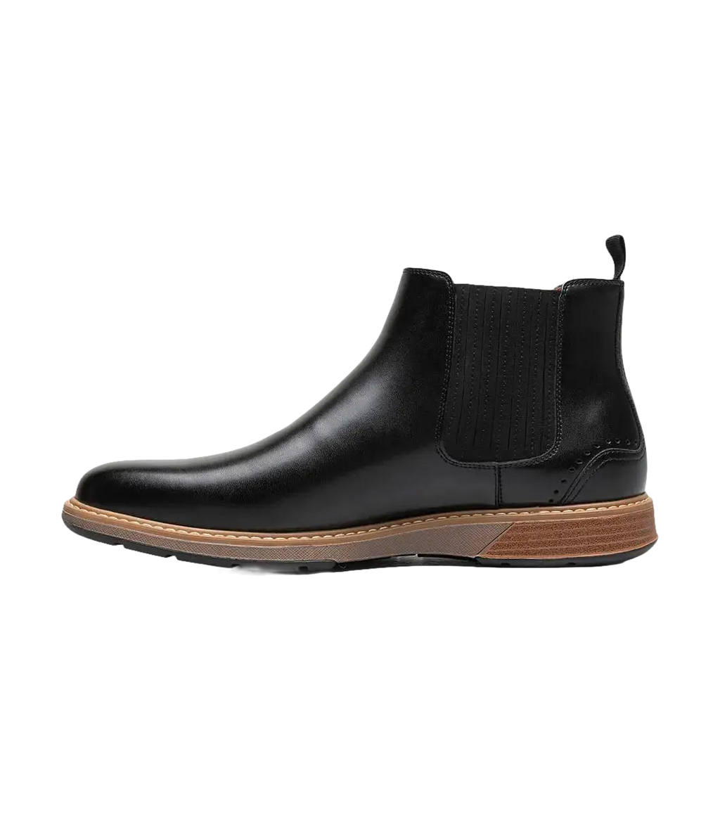 Stacy Adams Platt Plain Toe Chelsea Boot Light Weight Black 25755-001
