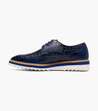 Stacy Adams Alario Wingtip Oxford Croco Leather Shoes Blue 25725-400