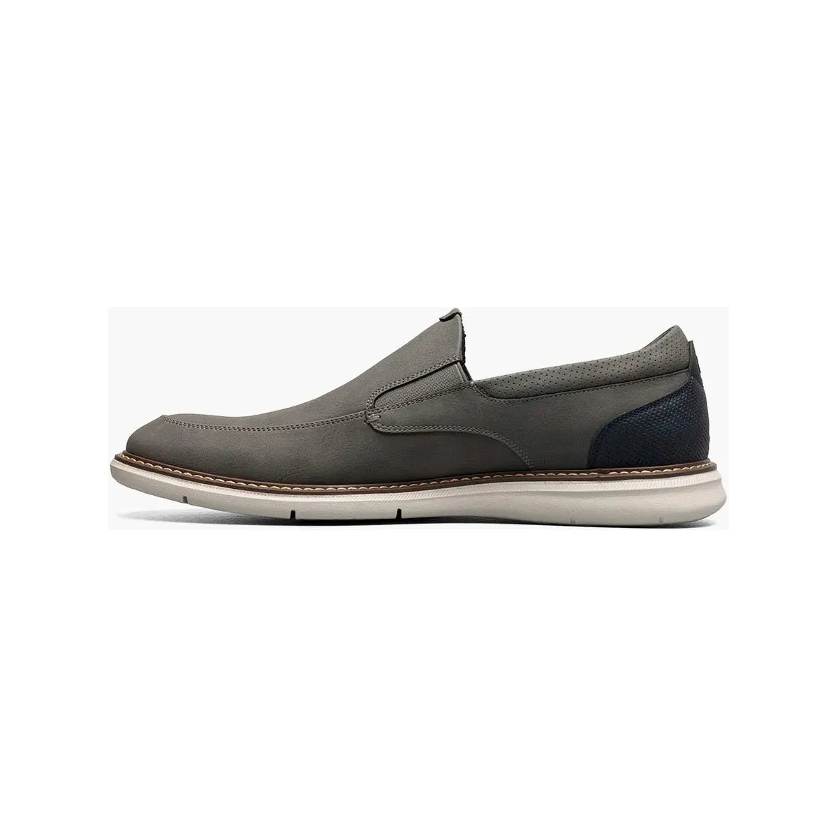 Nunn Bush Chase Casual Moc Toe Slip-On Walking Shoes Gray 85106-020