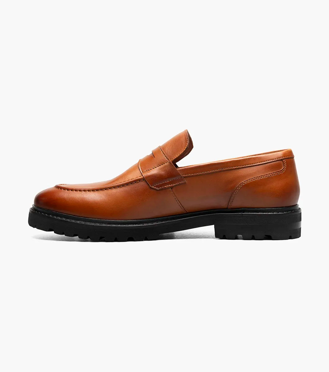 Stacy Adams Hayes Moc Toe Penny Slip On Shoes Leather Tan 25735-240