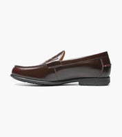 Nunn Bush Drexel Moc Toe Penny Loafer Dress Shoes Burgundy 84744-601