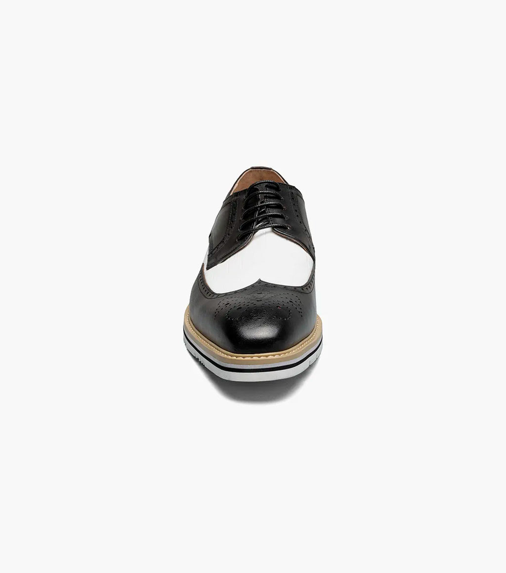 Stacy Adams Beaumont Wingtip Oxford Men's Shoes Black And White  25723-111
