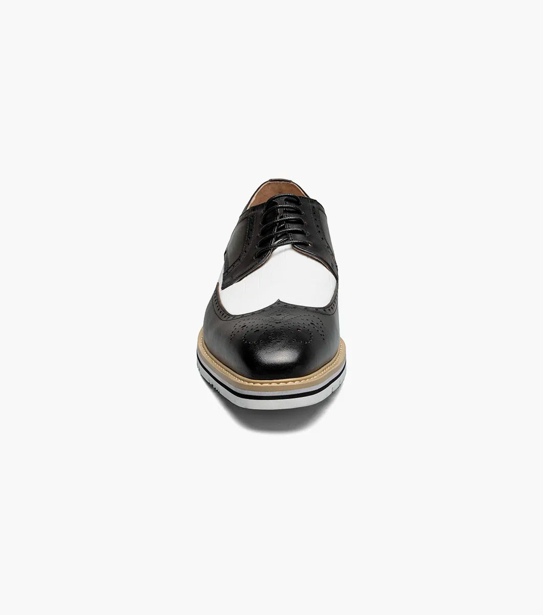 Stacy Adams Beaumont Wingtip Oxford Men's Shoes Black And White  25723-111