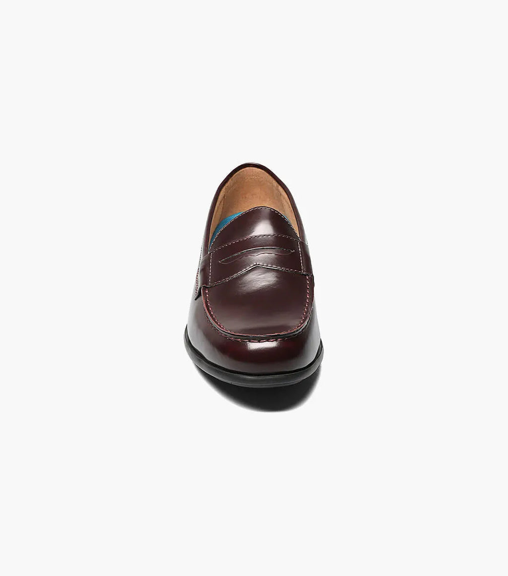 Nunn Bush Drexel Moc Toe Penny Loafer Dress Shoes Burgundy 84744-601