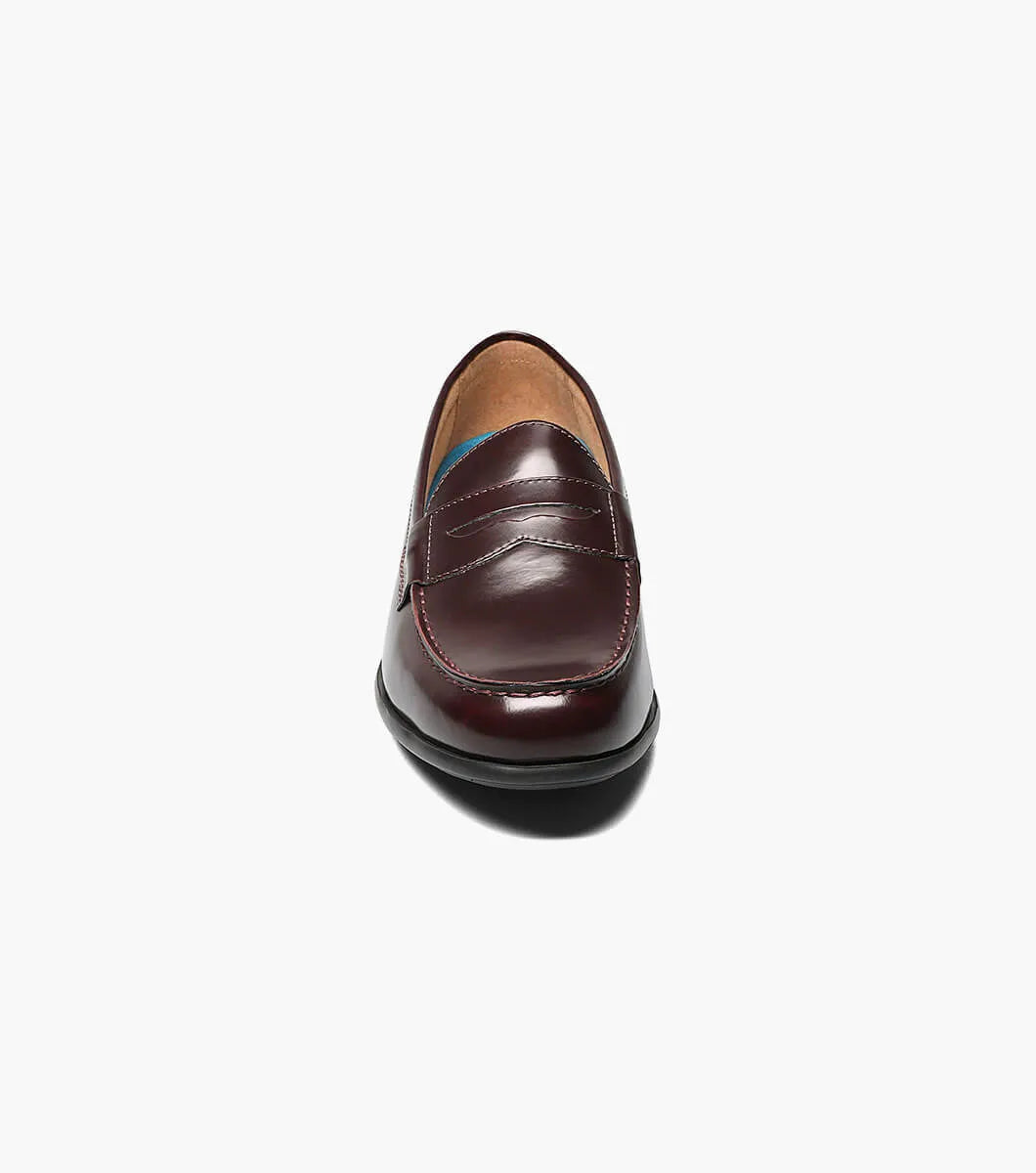 Nunn Bush Drexel Moc Toe Penny Loafer Dress Shoes Burgundy 84744-601