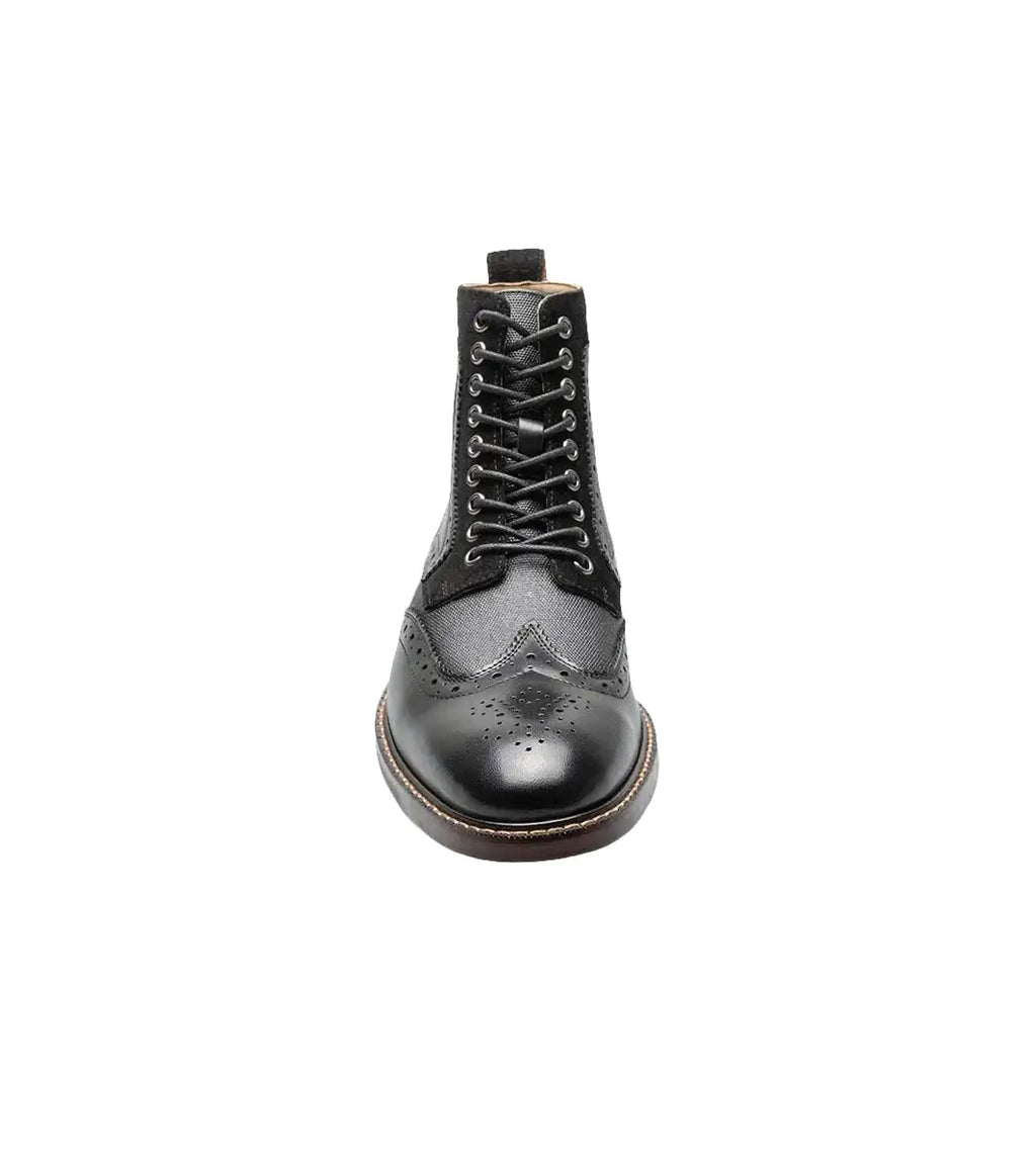 Stacy Adams Finnegan Wingtip Lace-Up Boot Black Multi 25427-009