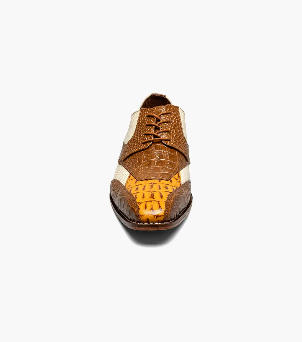 Stacy Adams Tristano Modified Bike Toe Oxford Shoes Tan Multi 25694-238