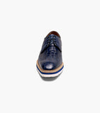 Stacy Adams Alario Wingtip Oxford Croco Leather Shoes Blue 25725-400
