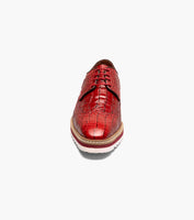 Stacy Adams Alario Wingtip Oxford Croco Leather Shoes Red 25725-600