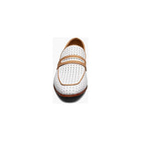 Stacy Adams Winstead Moc Toe Saddle Slip On Summer Shoes White 25704-100
