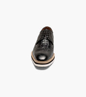 Stacy Adams Alario Wingtip Oxford Croco Leather Shoes Black 25725-001