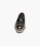 Stacy Adams Alario Wingtip Oxford Croco Leather Shoes Black 25725-001
