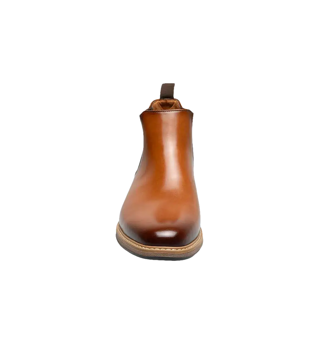 Stacy Adams Platt Plain Toe Chelsea Boot Light Weight Cognac 25755-221