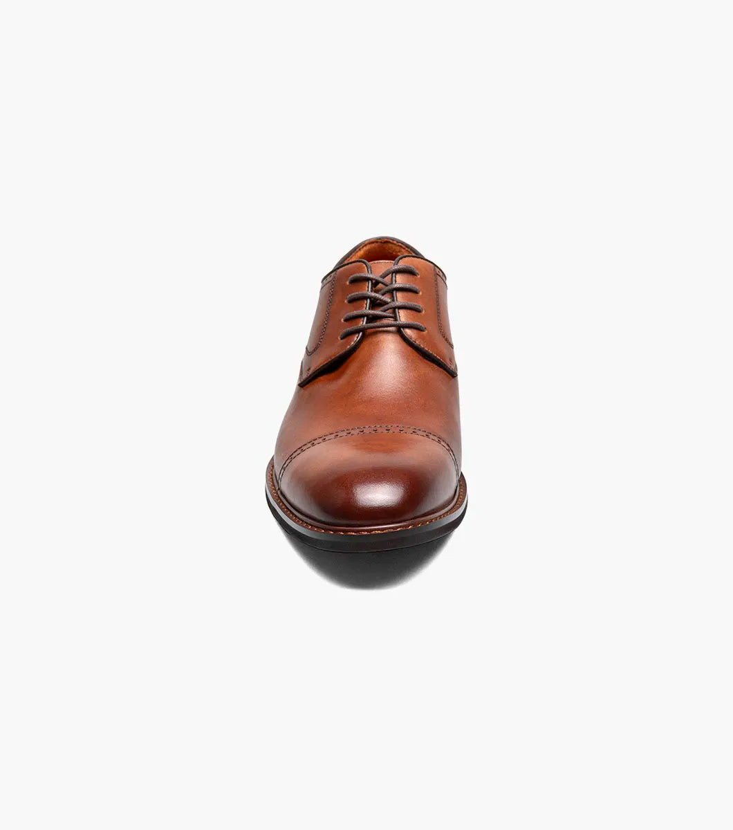 Stacy Adams Bailey Cap Toe Oxford Rich Leather Shoes Brandy 25750-226