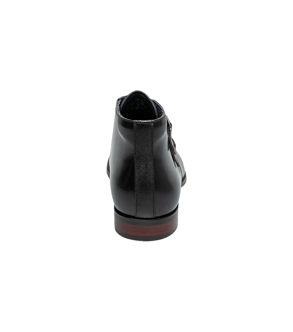 Stacy Adams Kaius Plain Toe Double Monk Strap Boot Black 25733-001