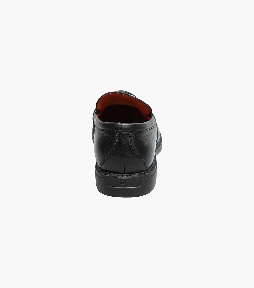 Stacy Adams Todridge Moc Toe Bit Slip On Shoes Black Tumbled 25729-007