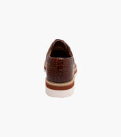 Stacy Adams Alario Wingtip Oxford Croco Leather Shoes Cognac 25725-221