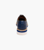 Stacy Adams Alario Wingtip Oxford Croco Leather Shoes Blue 25725-400