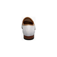 Stacy Adams Winstead Moc Toe Saddle Slip On Summer Shoes White 25704-100