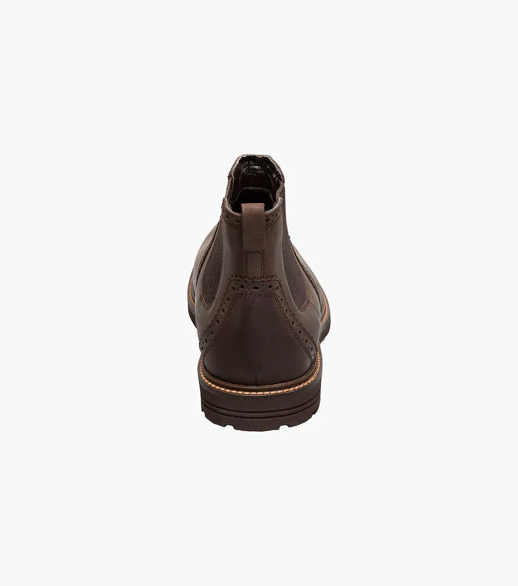 Nunn Bush Otis II Plain Toe Chelsea Boot Brown Crazy Horse 85091-215