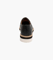 Stacy Adams Alario Wingtip Oxford Croco Leather Shoes Black 25725-001