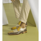 Stacy Adams Plaza Modified Cap Toe Oxford Shoes Leather Olive Multi 25608-302