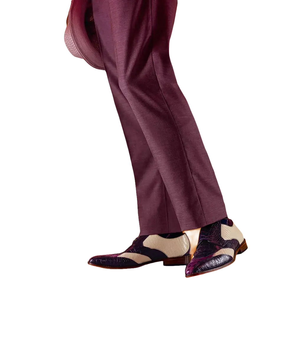Stacy Adams Tristano Modified Bike Toe Oxford Shoes Purple Multi 25694-540