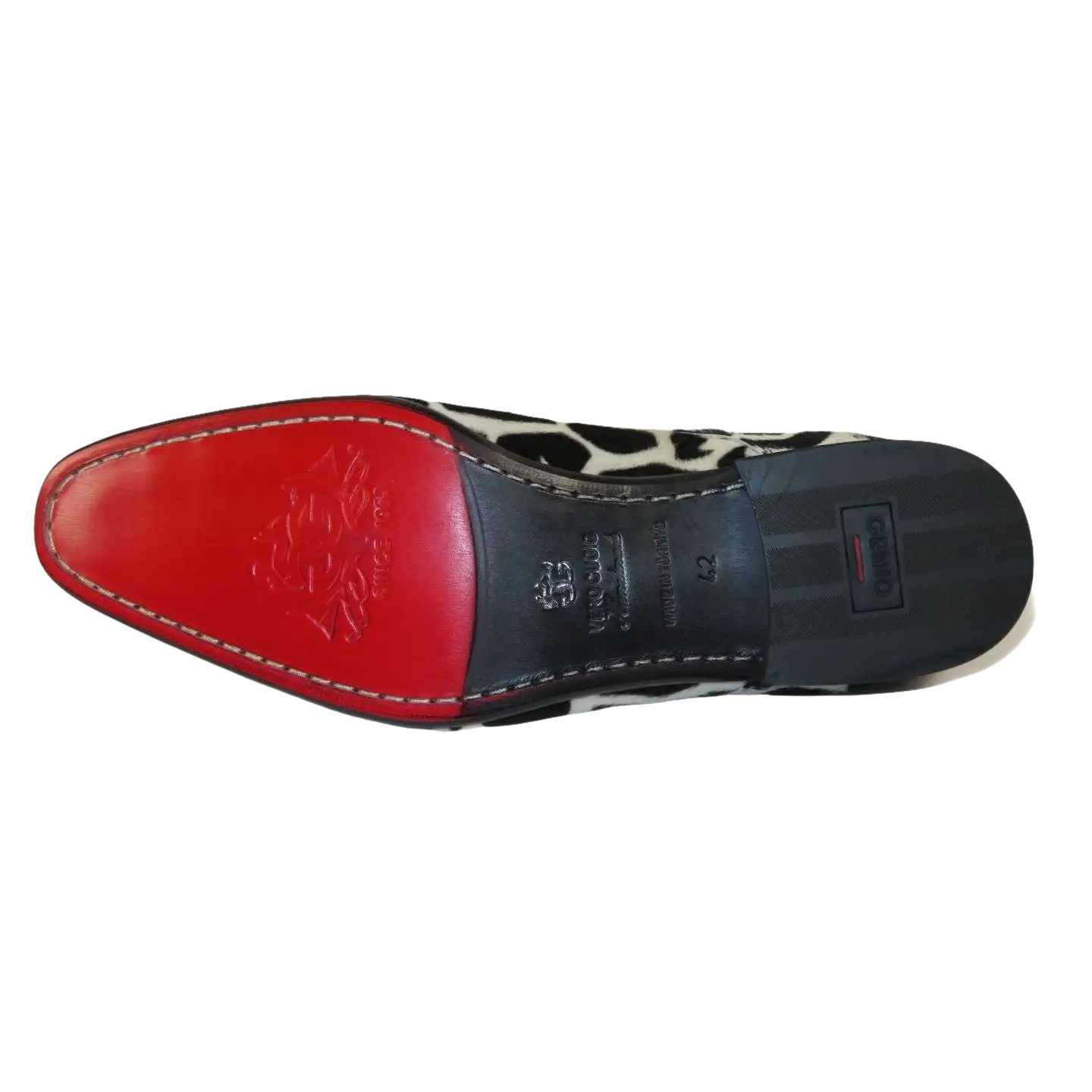Men's GENIO Leopard Red Leather Sole Shoes Turkey 120195268 Black White