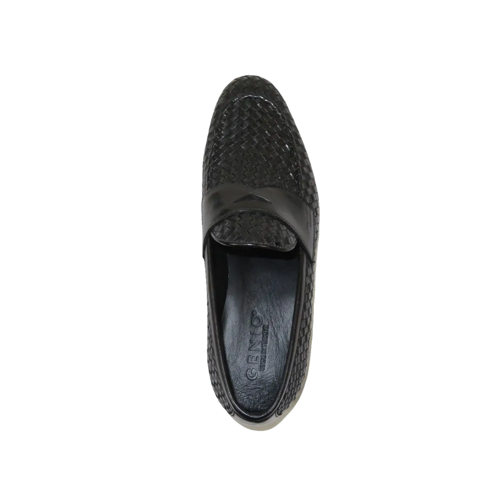 Men's GENIO Genuine Braided Leather Upper And Sole Shoes Turkey 120196067 Black