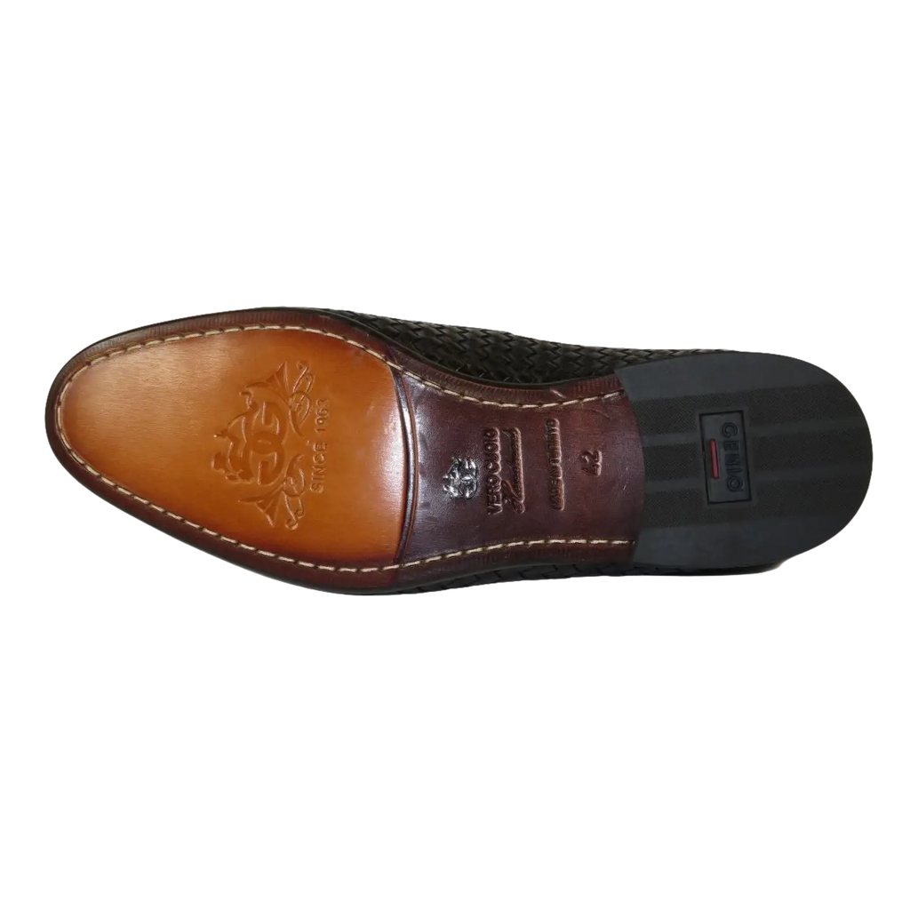 Men's GENIO Genuine Braided Leather Upper And Sole Shoes Turkey 120196067 Black