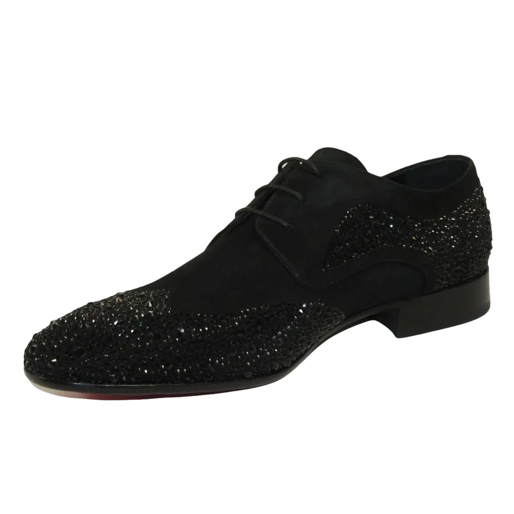 Men's GENIO Suede Red Leather Sole Shoes Turkey 120196481 Black Stones
