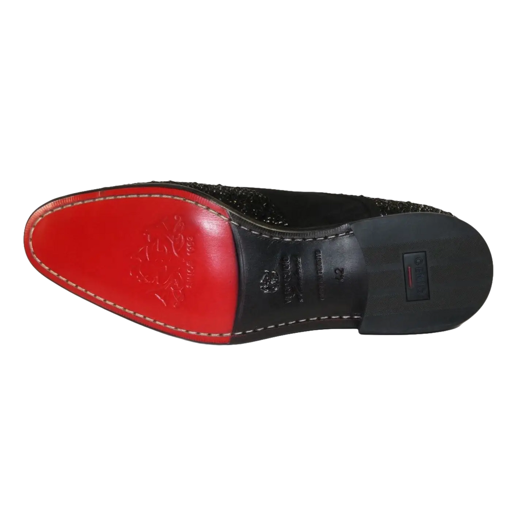 Men's GENIO Suede Red Leather Sole Shoes Turkey 120196481 Black Stones