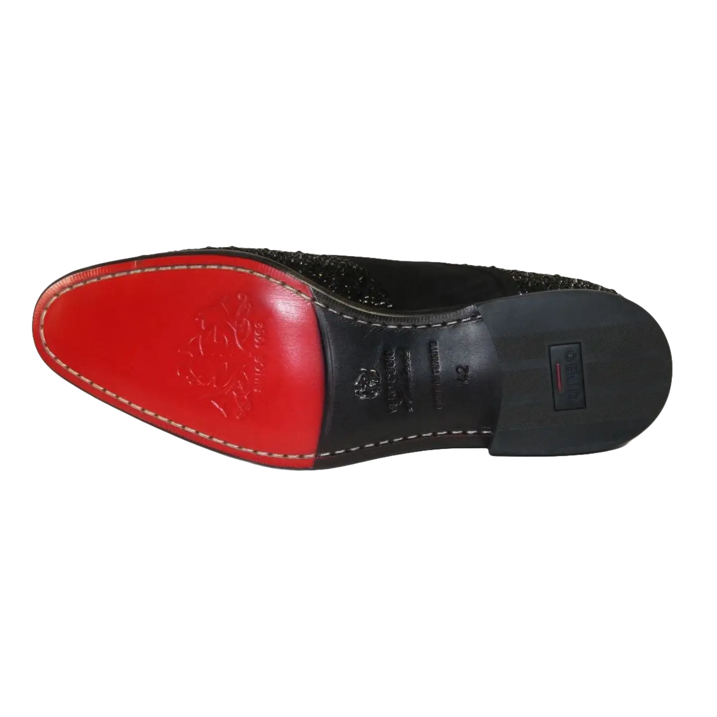 Men's GENIO Suede Red Leather Sole Shoes Turkey 120196481 Black Stones